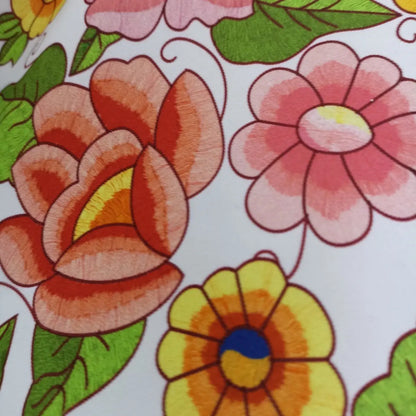 Tela Estampada México Efecto Bordado Y Mandalas (1 Metro)