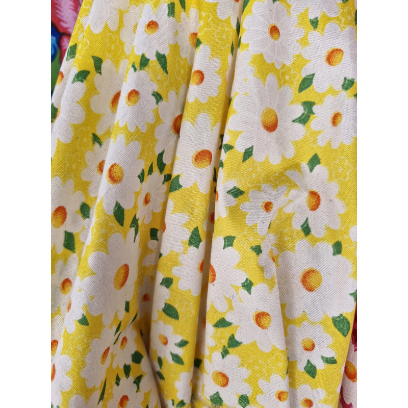 Tela Campesina Margaritas 1.70ancho ( 3 Mts ) Amarillo Margaritas