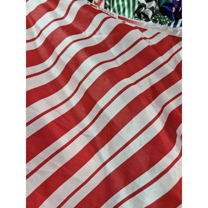Tela Satinada Caramelo Rojo Diagonal ( 1 Metro ) Rojo Satin Caramelo Diagonal
