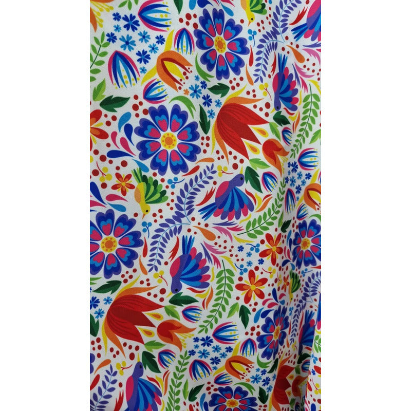 Tela Estampada Patrones Mexicanos, Bordados, Rosas (1 M)