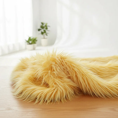 Tela Peluche Pelo Largo Suave Premium ( 1 Metro) Amarillo Mango Peluche Largo