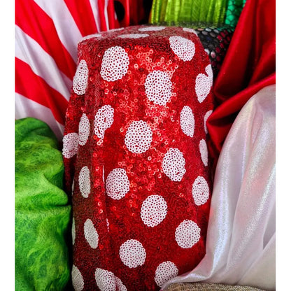 Tela Elástica Con Lentejuelas Patrones Navideños (1 Metro)
