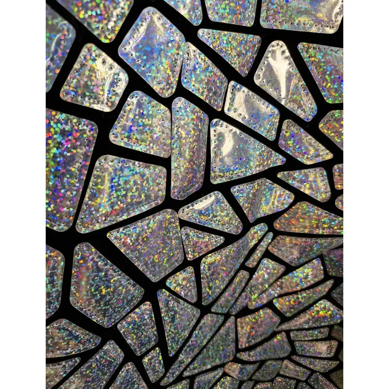 Tela Premium De Terciopelo Con Espejo Vestuario Circo (5m) Plateado Holografico Terciopelo Espejo