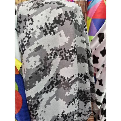 Tela Tergal Camuflaje ( 1 Metro) Gris Camuflaje Pixeles