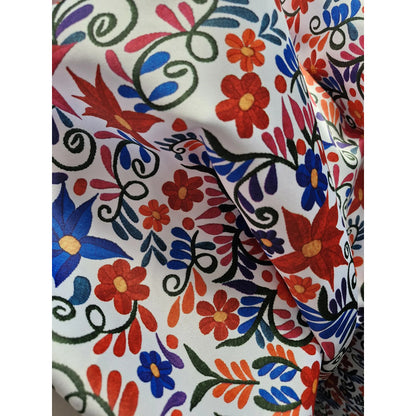 Tela Estampada México Efecto Bordado Y Mandalas (1 Metro)