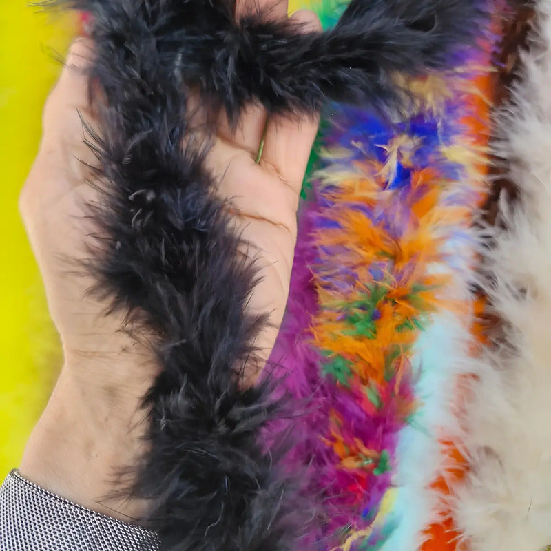 Boa Estola Marabu Trikelle - Plumas Artificiales Elegantes Negro
