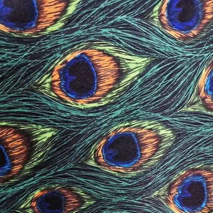 Tela Con Estampado De Pavorreal (1 Metro) Verde