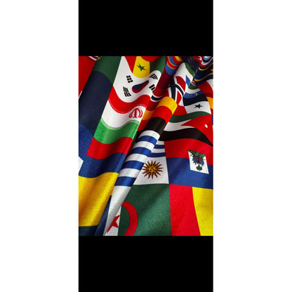 Tela Estampada Banderas Internacionales Soccer 1mt Multicolor Banderas