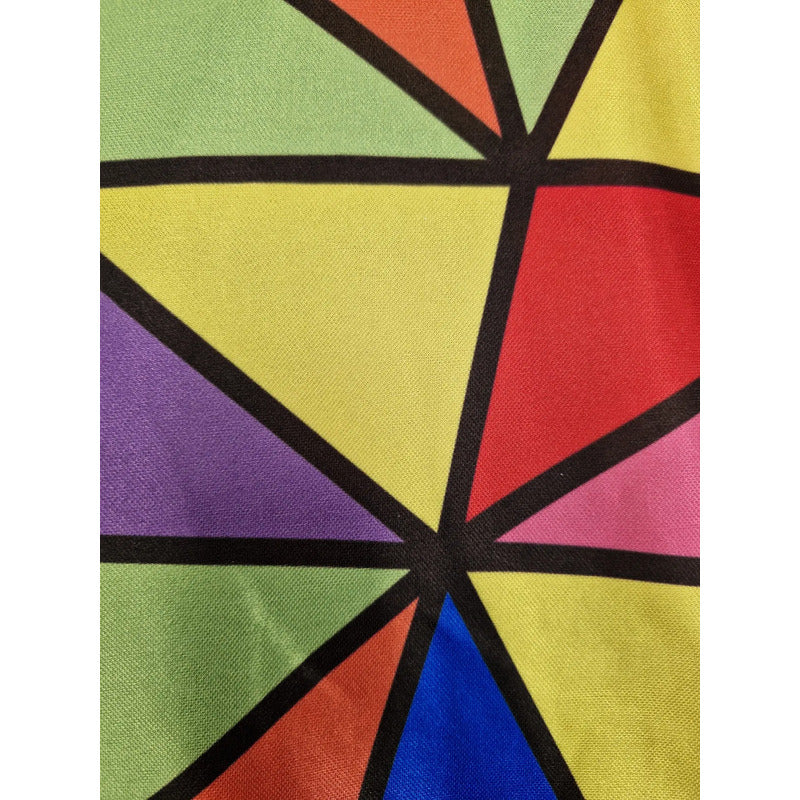 Tela Triángulos Brillante Modelo Soccer  (1 Metro) Colores Triángulos