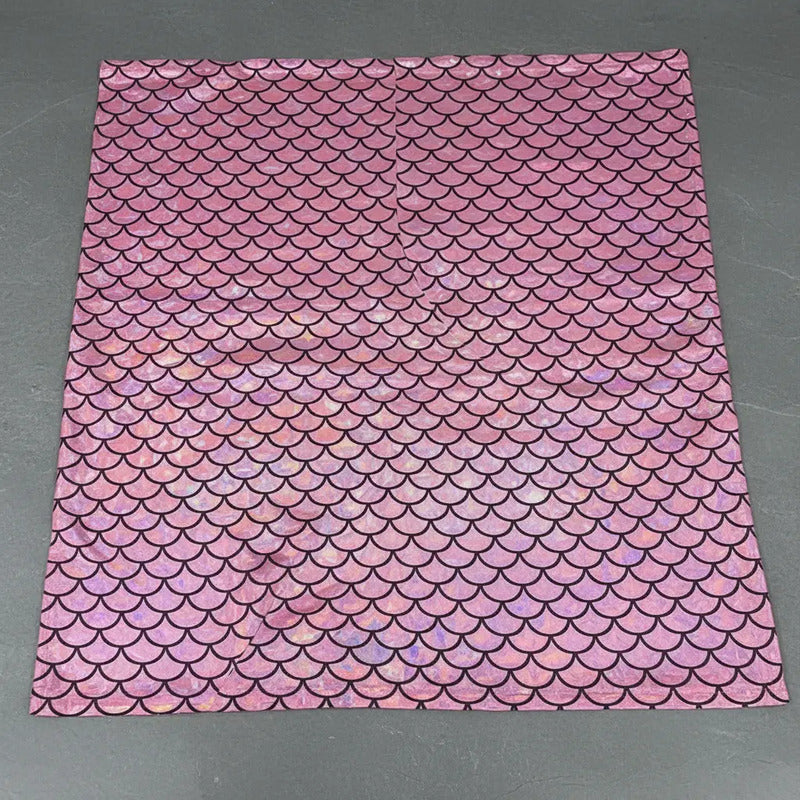 Tela De Lycra Holográfica Con Diseño De Escamas (1m)