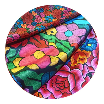 Tela Estampada Patrones México Flores Aves Mayoreo (10m)