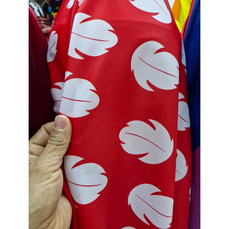 Tela Para Disfraz De Lilo Y Stitch (1 Metro) Rojo Flores
