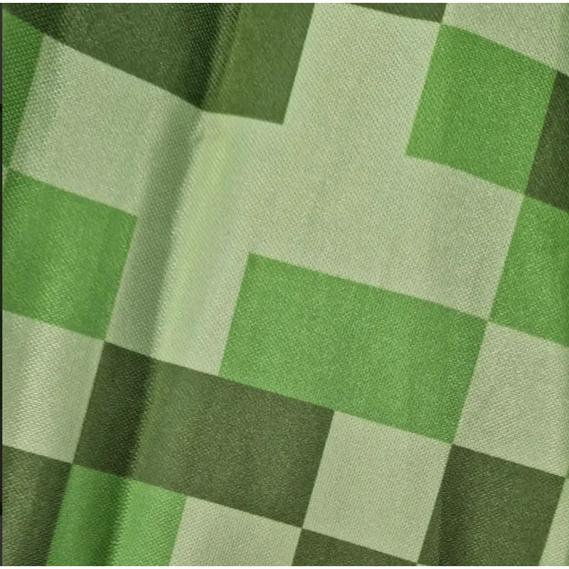 Tela Estampa Bombay  De Minecraft (1 Metro) Verde Cuadros