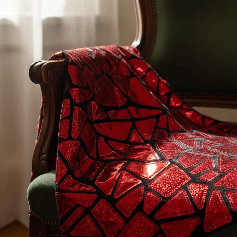 Tela Premium De Terciopelo Con Espejo Vestuario Circo (5m) Rojo Holografico Terciopelo Espejo