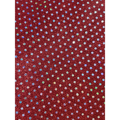 Tela Galaxia Lentejuela  Elástica Trikelle ( 1 Metro).retazo Rojo Galaxia Lentejuela