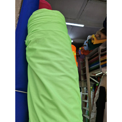 Tela Poliester Fluorescente 1.60m Para Chaleco -1mt. Verde Liso Neon