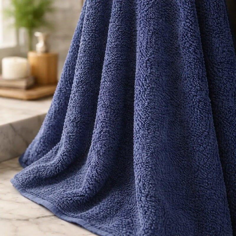 Tela Toalla Microfibra  Alta Absorción Multiusos (2 Mts) Azul Marino Microfibra