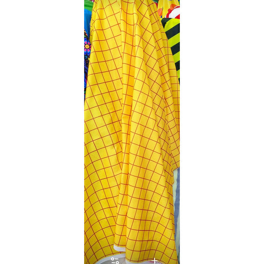 Tela bombay estampada vaquero amarillo por metro