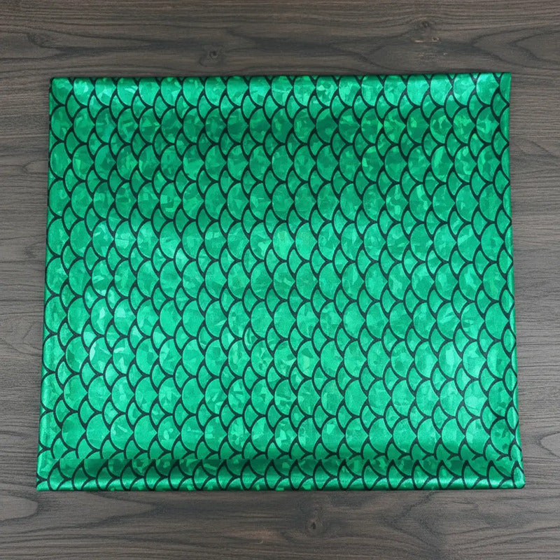 Tela De Lycra Holográfica Con Diseño De Escamas (1m)
