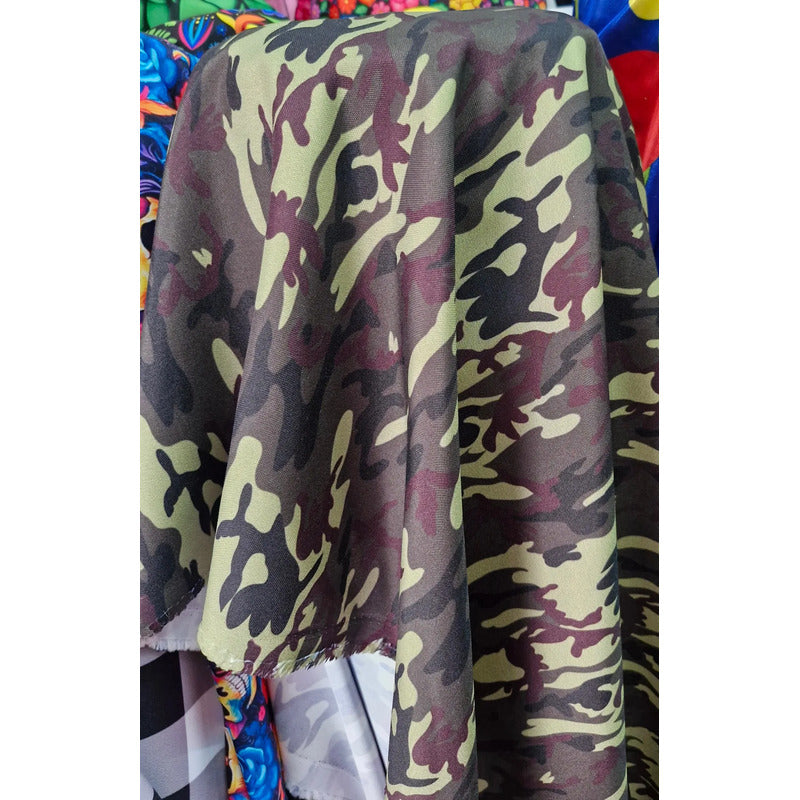 Tela Tergal Camuflaje ( 1metro) Verde Musgo Camuflaje