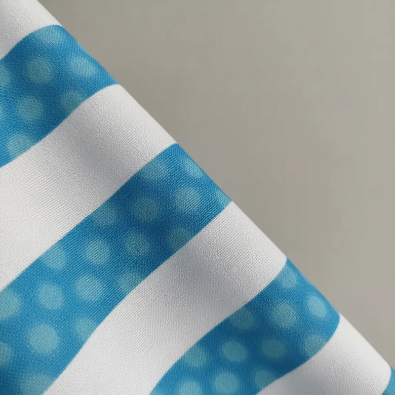 Tela Rayas Turquesa Bombay Para Disfraz( 1 Metro) Azul Rayas