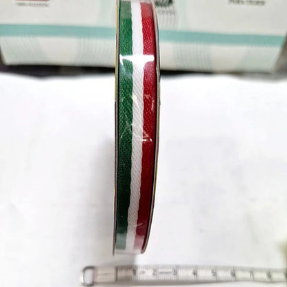 Listón Tricolor Patrio Satinado Varios Anchos (1 Rollo) Tricolor Ancho 1 1/2