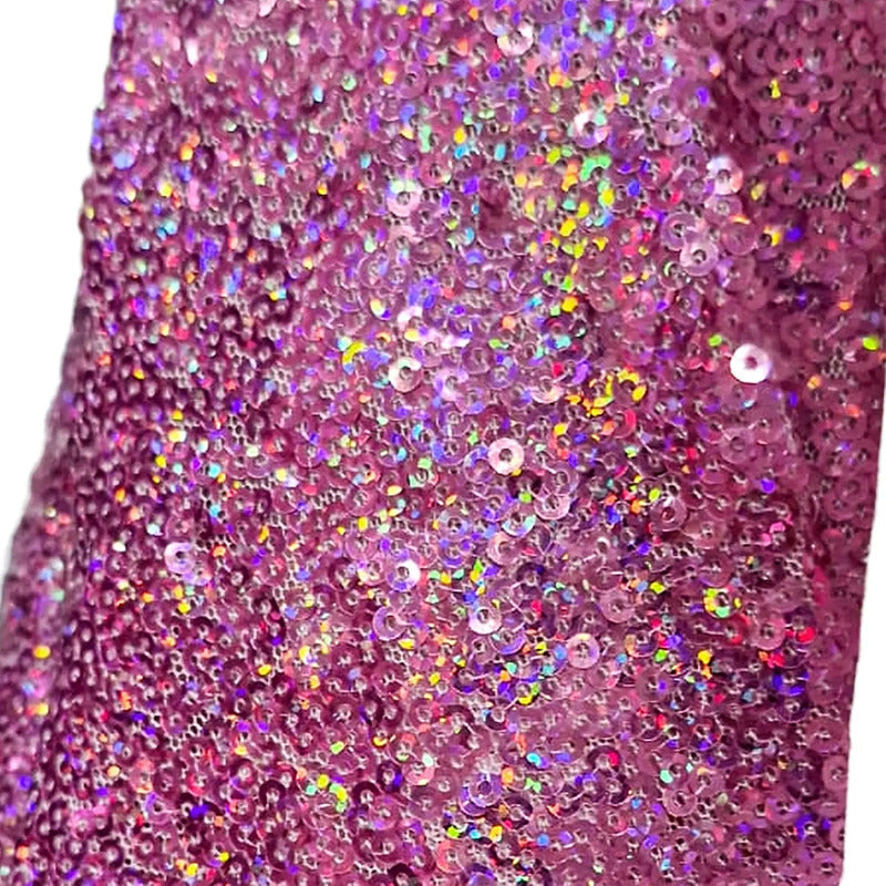 Tela Con Lentejuelas Varios Colores Vestidos De Gala (1 M) Rosa Holográfico