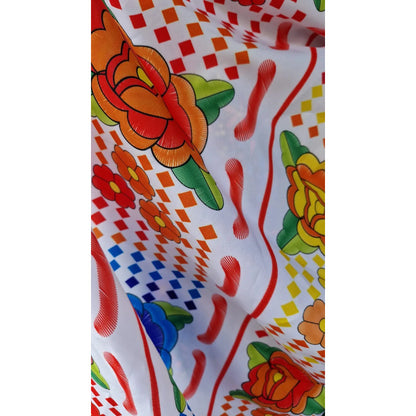Tela Estampada Patrones Mexicanos, Bordados, Rosas (1 M)