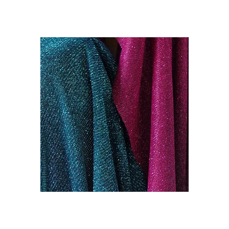 Tela De Punto Con Glitter Vestidos De Gala Graduaciones(1 M) Azul Petróleo