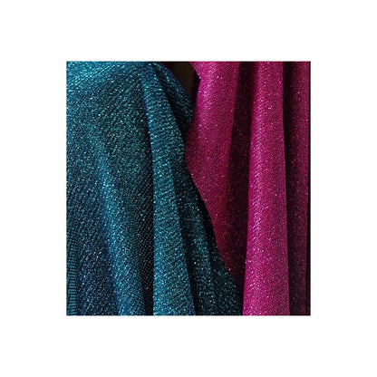 Tela De Punto Con Glitter Vestidos De Gala Graduaciones(1 M) Azul Petróleo