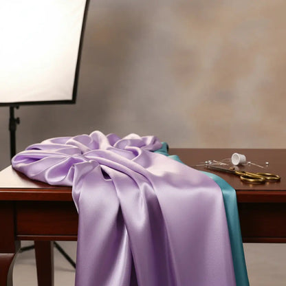 Tela  Satin Back , Para Vestido Y Pijamas( 1 Metro) Lila Liso