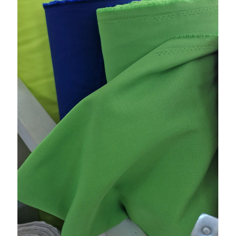 Tela Gabardina Neón Poliéster 1.70m Ancho Alta Calidad 1 Mt Verde Lisa Neón