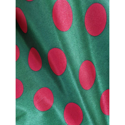 Tela Satinada Bolas Grandes Rojas ( 1metro) Verde Satin Bolas Grandes