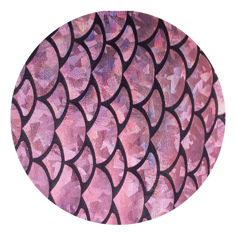Tela De Lycra Holográfica Con Diseño De Escamas (1m)