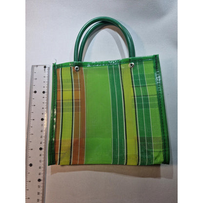 Bolsa Asa Plástico 17x19x8cm 10pzas, Colores Surtidos Multicolor Cuadros