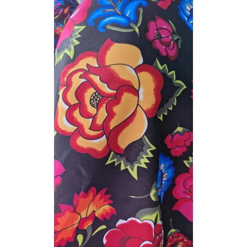 Tela Estampada Patrones Mexicanos, Bordados, Rosas (1 M)