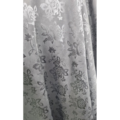 Tela Raso Jaquard, Vestidos (1metro) Gris Con Relieve