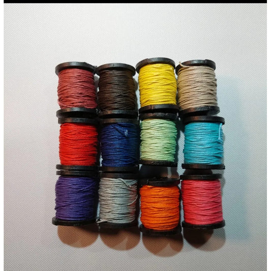 Hilo de algodón y cáñamo para pulseras, paquete con 48 carretes, colores surtidos