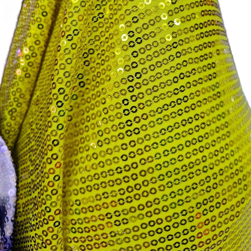 Tela Con Lentejuelas Varios Colores Vestidos De Gala (1 M) Amarillo Metálico