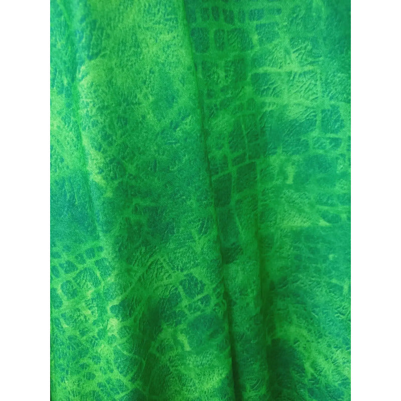 Tela Velour Verde 1m Animal Print Cocodrilo O Reptil Verde Velour