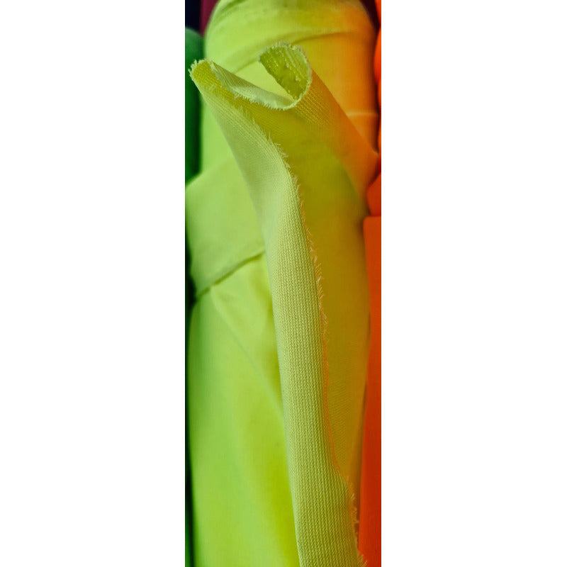 Tela Poliester Fluorescente 1.60m Para Chaleco -1mt. Amarillo Liso Neon