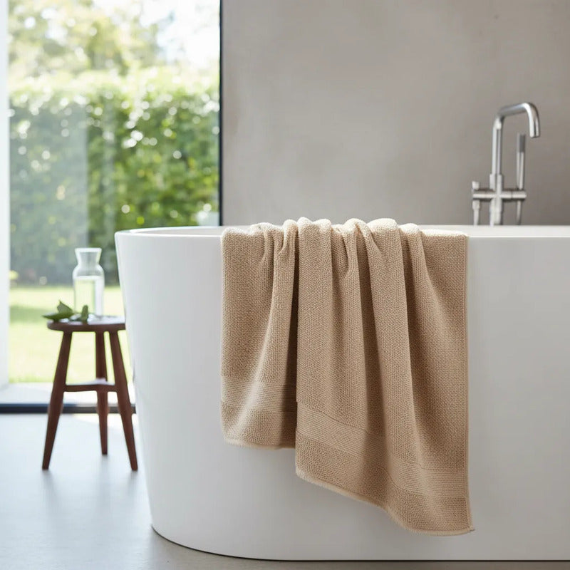 Tela Toalla Microfibra  Alta Absorción Multiusos (2 Mts) Beige Microfibra