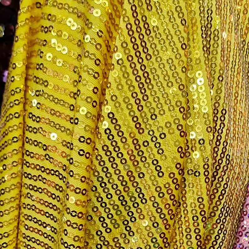 Tela Con Lentejuelas Varios Colores Vestidos De Gala (1 M) Amarillo Metálico