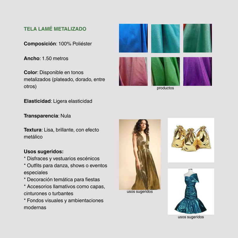 Tela Metalizada Lamé Fantasia Poliester (1m)