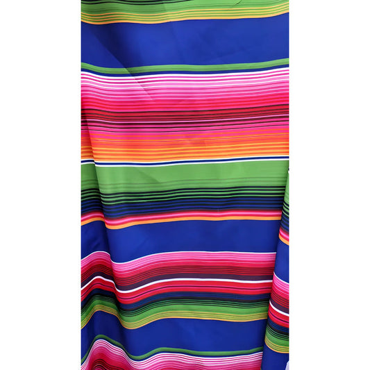 Tela Estampada Patrón De Zarape Mexicano (1 Metro) Azul Zarape