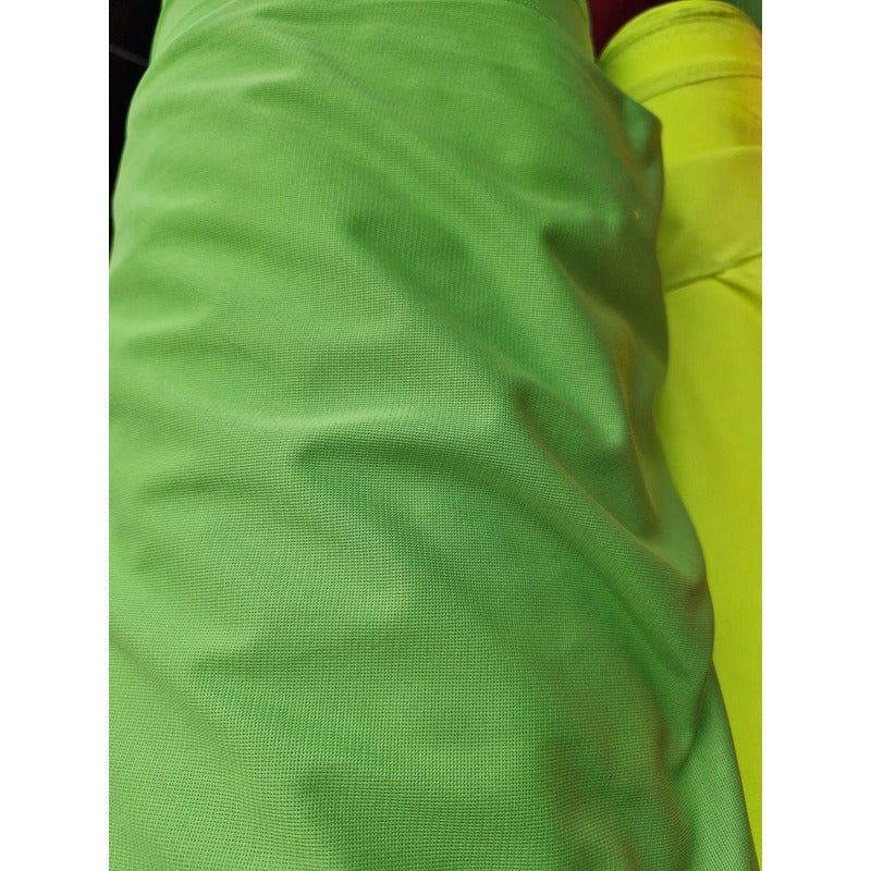 Tela Poliester Fluorescente 1.60m Para Chaleco -1mt. Verde Liso Neon