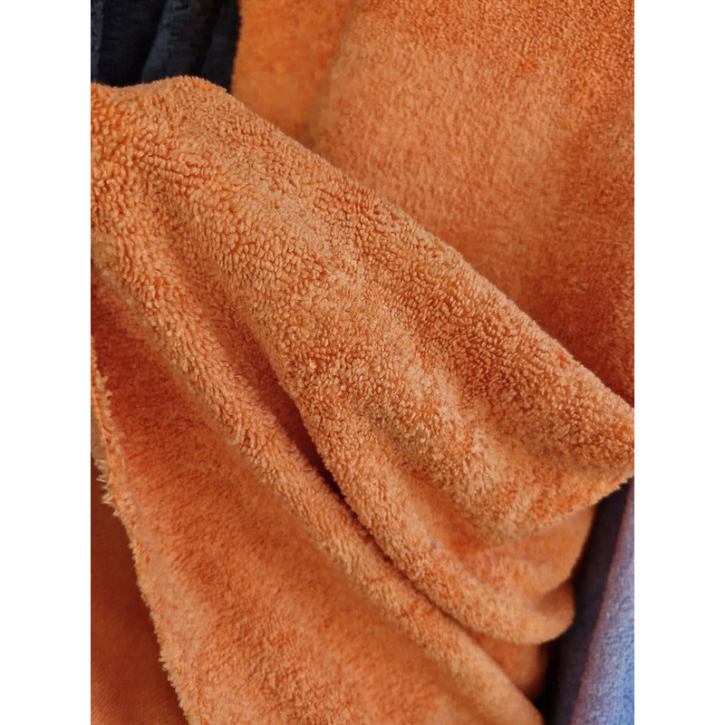 Tela Toalla Microfibra  Alta Absorción Multiusos (2 Mts) Naranja Microfibra