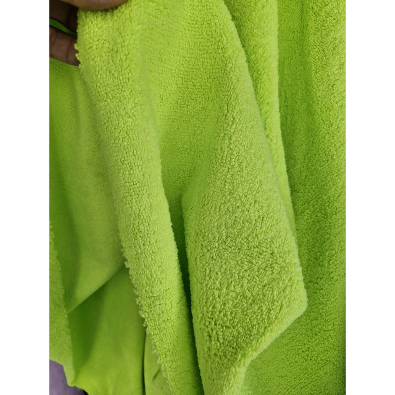 Tela Toalla Microfibra  Alta Absorción Multiusos (2 Mts) Verde Limón Microfibra