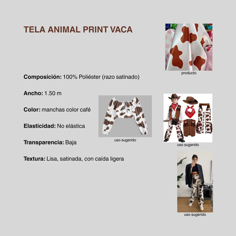 Tela Animal Print Vaca (1 Metro) Marrón