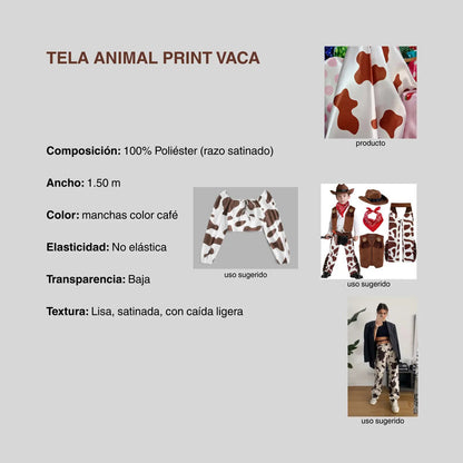 Tela Animal Print Vaca (1 Metro) Marrón